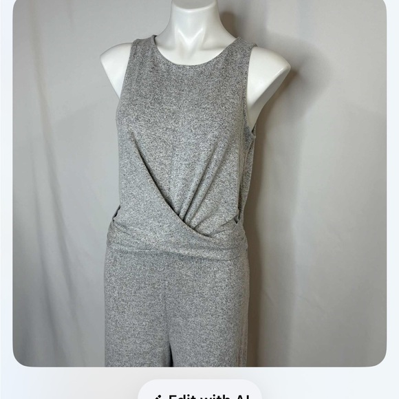 Banana Republic Pants - Banana Republic Heather Gray Sleeveless Jumpsuit